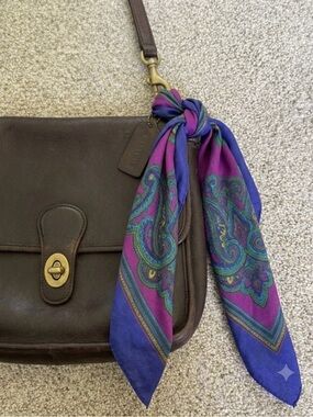 Pierre Cardin Colourful Paisley Scarf Purple Blue Green Fun Pattern Bag Scarf